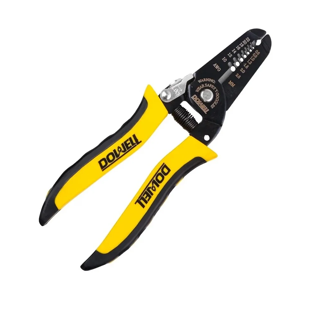 DOWELL 7 Inch Wire Stripper Cutter Crimper Tool 10-22‎ AWG For Electrical Work